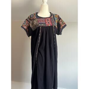 Johnny Was knit mini dress tunic embroidered detail boho chic XL